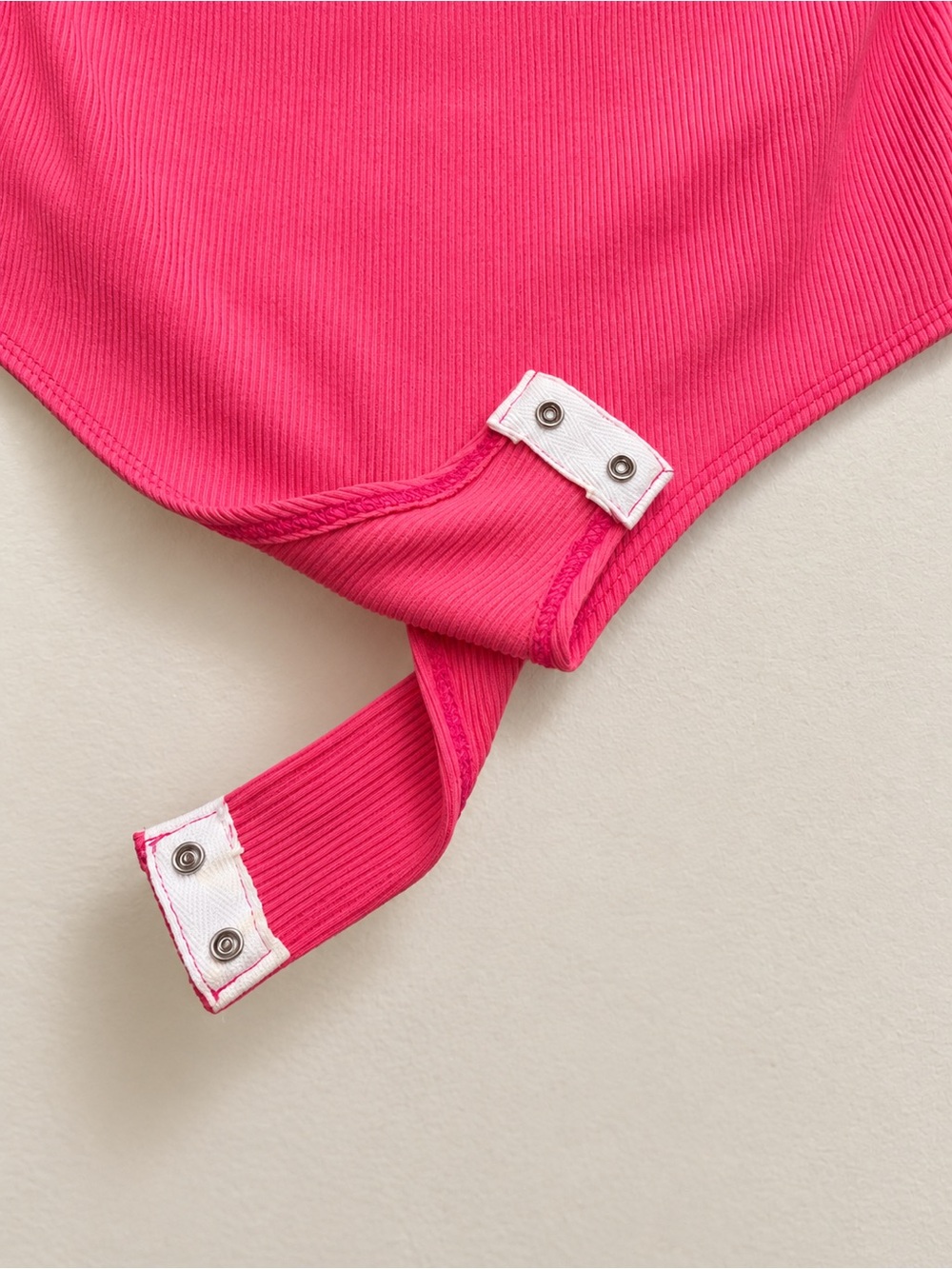 Strapless Ribbed Bodysuit — Hot Pink - Picture 6 of 6